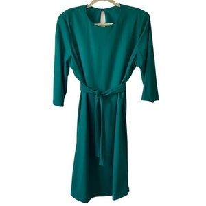 Anthony Richards Women’s Vintage Green 3/5 Sleeve Midi Dress  Sz L‎